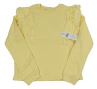 Nové - Žlutá mikina s madeirovým volánkem F&F