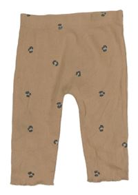 Starorůžové žebrované legíny se vzorem George