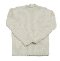 Smetanový žebrovaný lehký svetr Tu