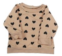 Broskvová mikina se srdíčky 