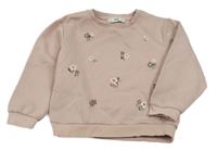 Světlerůžová mikina s květy C&A