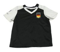 Bílo-černé sportovní triko s vlajkou 