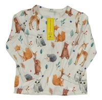 Nové - Bílé triko se zvířaty SHEIN