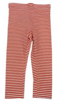 Červeno-bílé pruhované legíny Primark