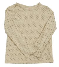 Světlebéžové puntíkaté triko H&M