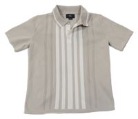 Béžovošedé pletené polo tričko s pruhy River Island