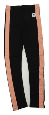 Černo-růžové silnější legíny se srdíčkem H&M