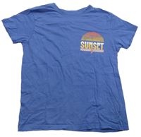 Modré tričko s nápisem Primark 