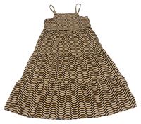 Béžovo-černé vzorované šaty H&M
