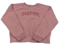 Starorůžová crop mikina s nápisem zn. Primark 
