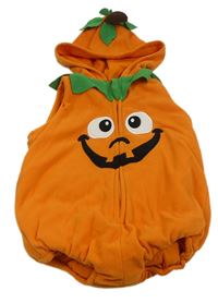 Kostým - Oranžové fleecové zateplené body s kapucí - dýně Matalan