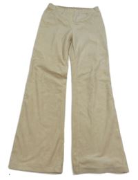 Béžové sametové flare kalhoty H&M