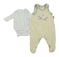2set - Smetanové polodupky s husou + bílé body 