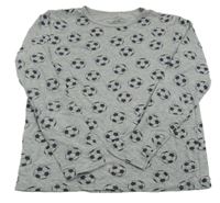 Šedé melírované triko s míči zn. Name it