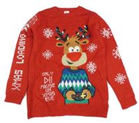 Červený svetr se sobem F&F