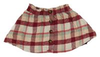 Malinovo-růžovo-šedá kostkovaná kolová sukně Nutmeg