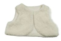 Bílá kožešinová vesta Nutmeg 