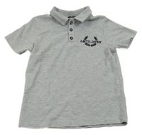 Šedé vzorované polo tričko s výšivkou George