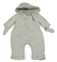 Bílá šusťáková zimní kombinéza s kapucí + odepínací rukavíce Chicco 