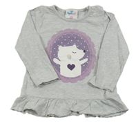 Světlešedé melírované triko s medvídkem Topomini