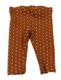 Hnědé legíny se srdíčky C&A