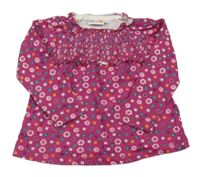 Růžové triko s kytičkami 