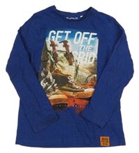 Tmavomodré melírované triko s potiskem C&A