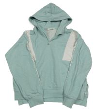 Světlemodro-bílá mikina s kapucí H&M