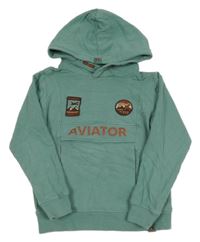 Mátová mikina s letadly a kapucí 