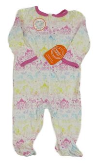 Nové - Bílo-růžový overal s hrady a jednorožci Wonder Nation