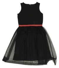 Černé šaty se síťovanou sukní Y.F.K.