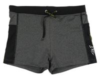 Šedo-černé nohavičkové plavky Yigga