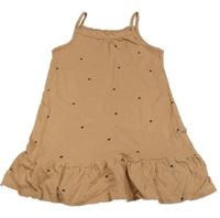 Béžové bavlněné šaty se srdíčky H&M