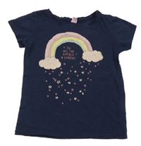 Tmavomodré tričko s duhou Dopodopo