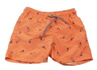 Lososové plážové kraťasy s obrázky 