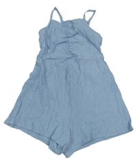 Světlemodrý mušelínový kraťasový overal H&M