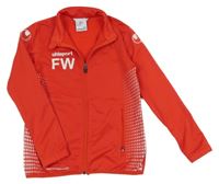 Červená propínací sportovní mikina s potiskem Uhlsport