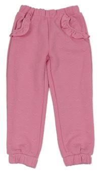 Růžové vzorované kalhoty s volánky Matalan