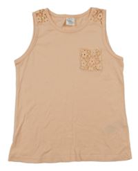 Světlerůžový top s krajkou 