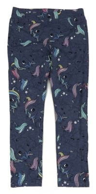 Tmavomodré tregíny s jednorožci H&M