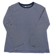 Tmavomodro-bílé pruhované triko H&M
