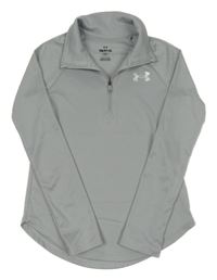 Šedá funkční sportovní mikina s logem UNDER ARMOUR
