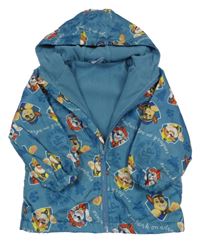 Modrošedá šusťáková jarní bunda s Paw Patrol a kapucí Nickelodeon