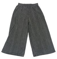 Černo-bílé kostkované culottes kalhoty F&F