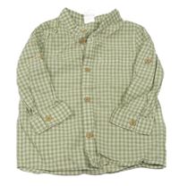 Světlekhaki-bílá kostkovaná košile H&M