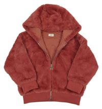 Rezavý kožešinový podšitý bomber s kapucí F&F