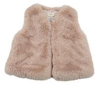 Světlerůžová kožešinová podšitá vesta F&F