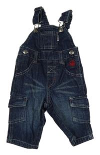 Tmavomodré cargo riflové laclové kalhoty s tukanem JAKO-O