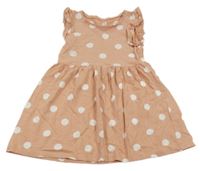 Pudrové puntíkaté šaty s volánky H&M