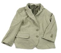 Světlekhaki-bílé pruhované vzorované sako H&M